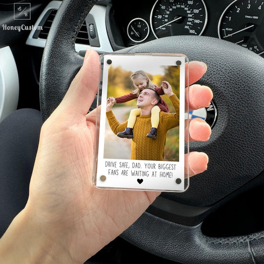 Dad Gifts Custom Photo Car Visor Clip Personalized Father's Day Gift for Him Unique Gift for Dad from Son or Daughter Sentimental Keepsake